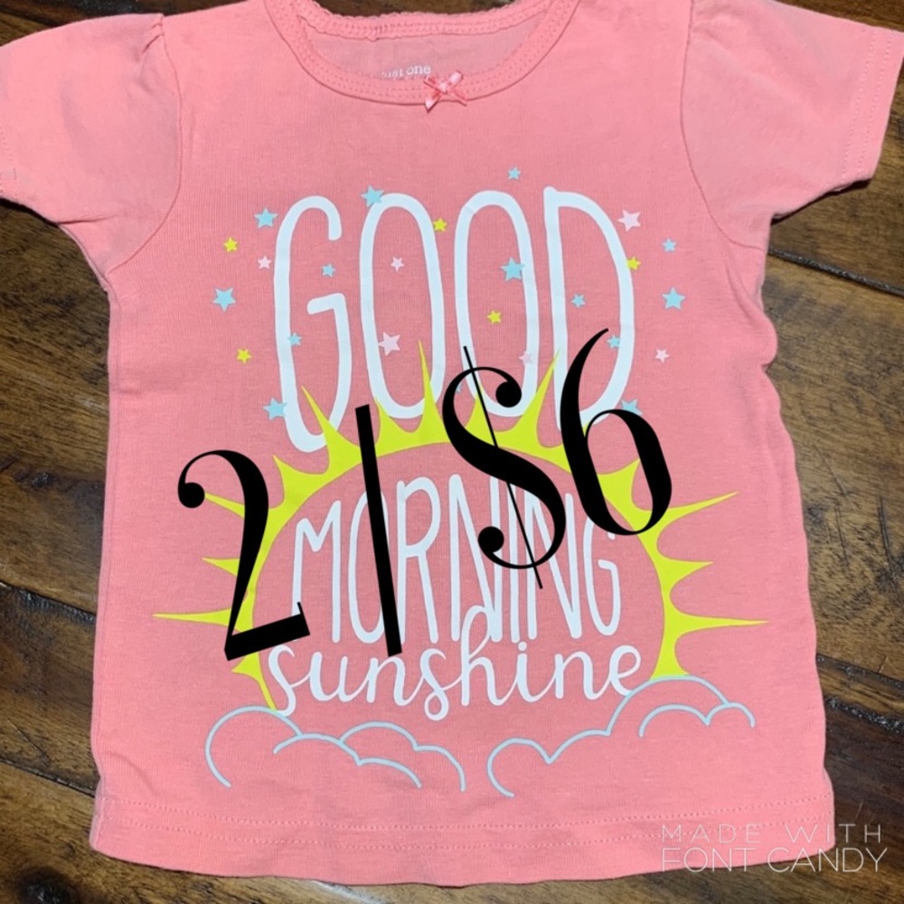 Carter’s pink t-shirt tee good morning sunshine